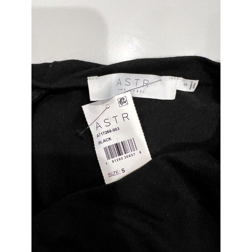 ASTR NWT Asymmetrical Ruched Long Sleeve Top in Black Size S - Picture 3 of 5